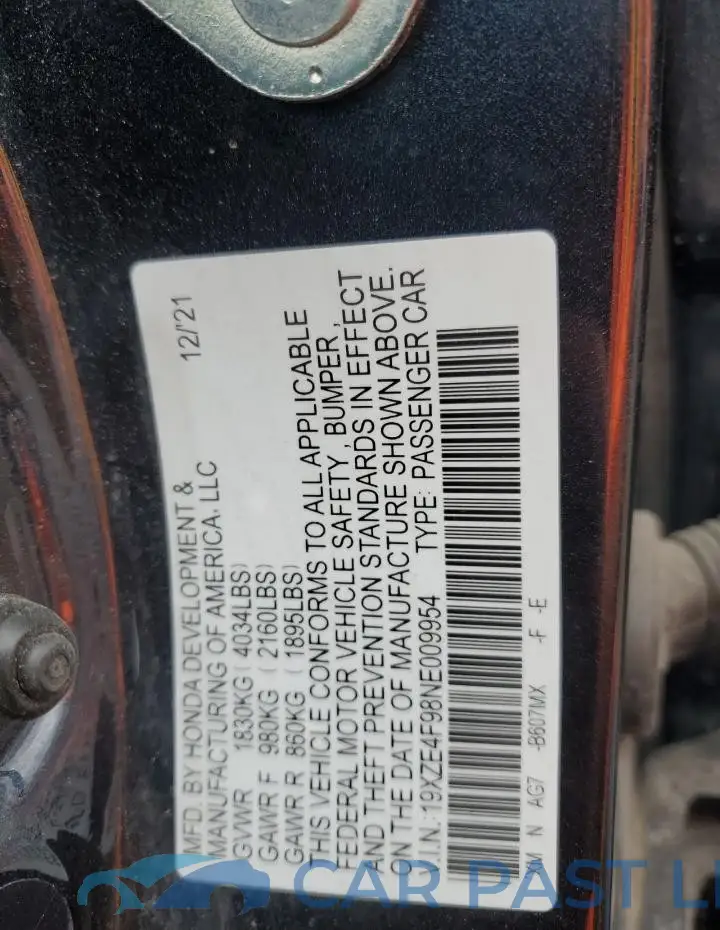 19XZE4F98NE009954# 12