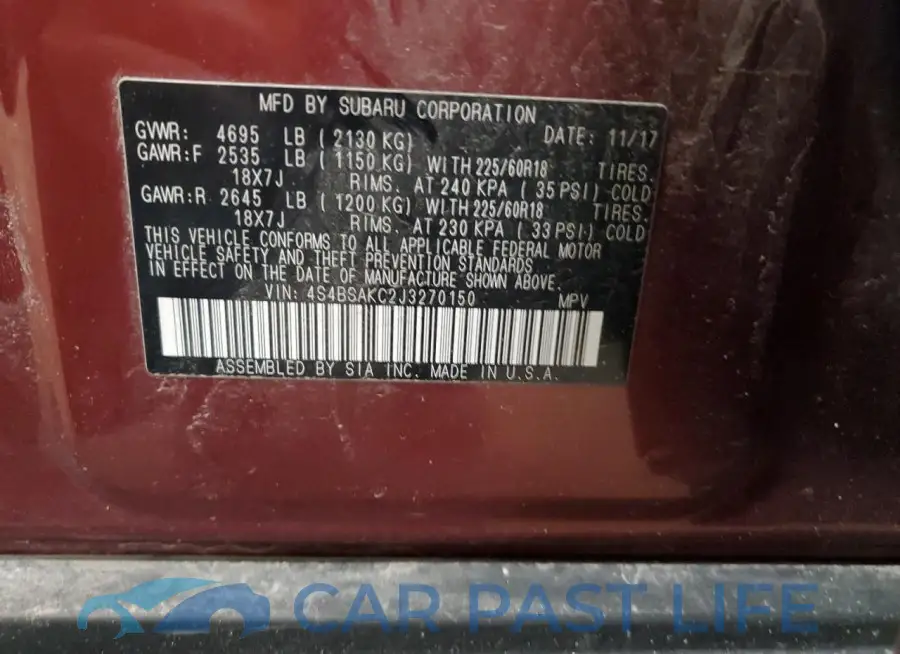 4S4BSAKC2J3270150# 13