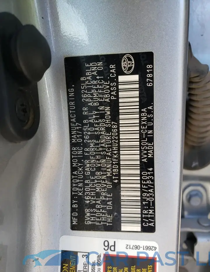 4T1BD1FK4HU220687# 12