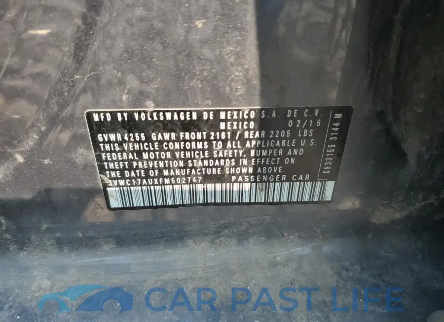 3VWC17AUXFM502747# 12