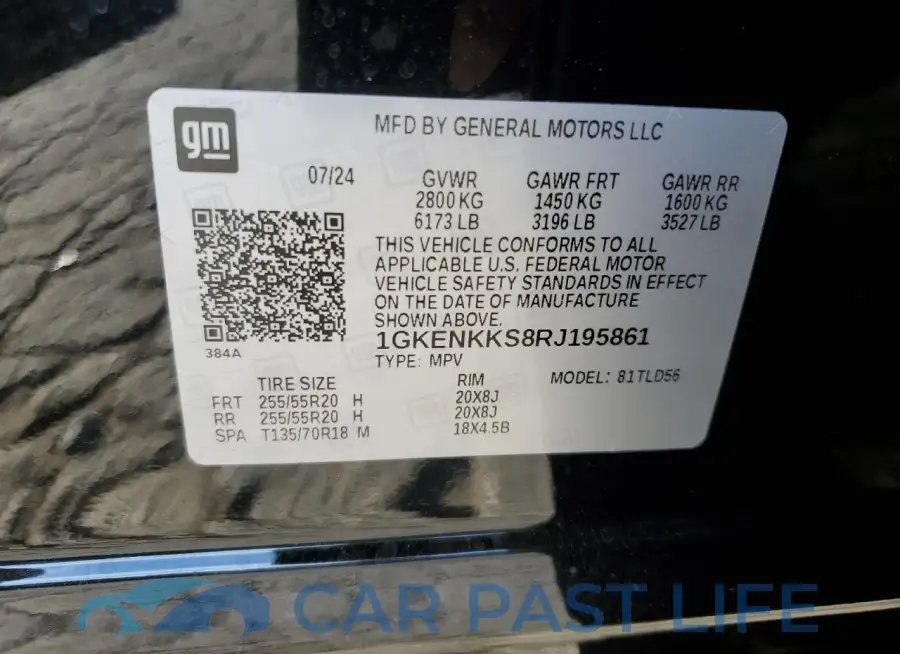 1GKENKKS8RJ195861# 14