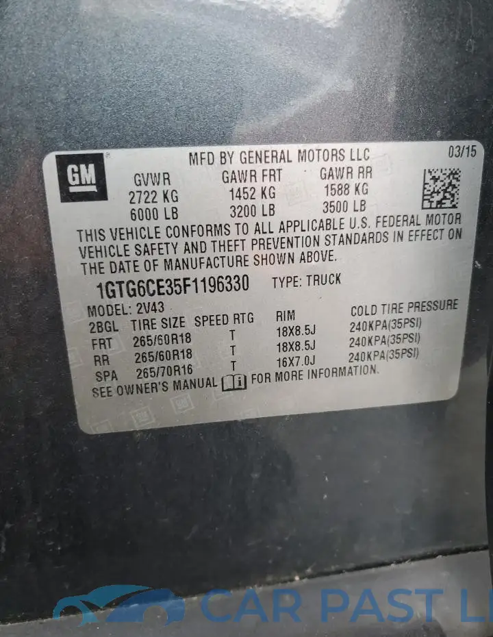 1GTG6CE35F1196330# 12