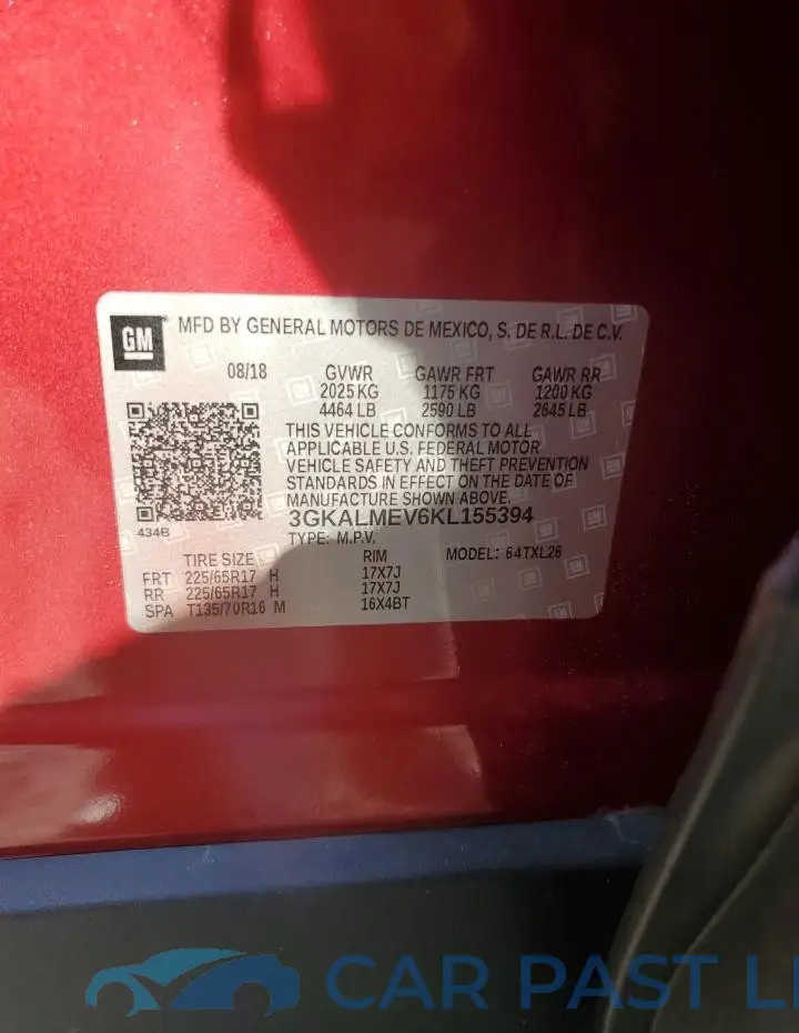 3GKALMEV6KL155394# 14