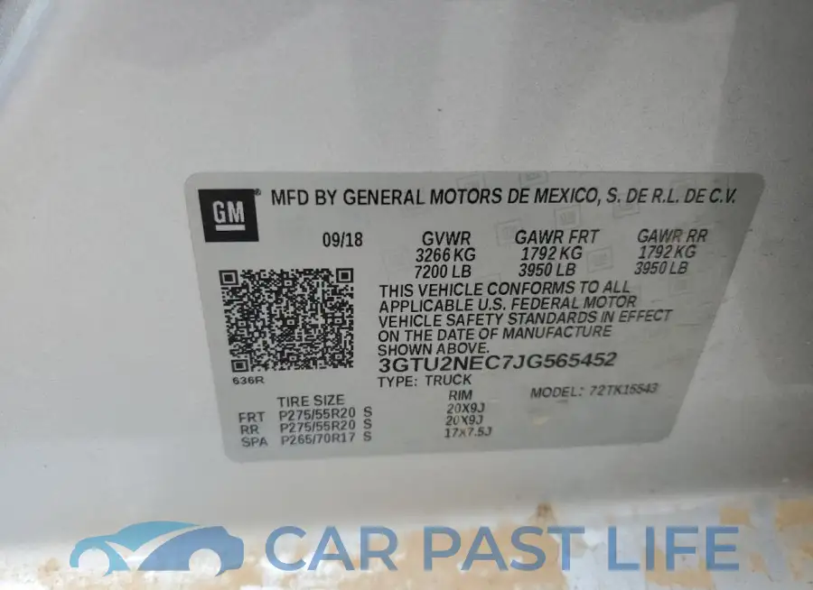 3GTU2NEC7JG565452# 12
