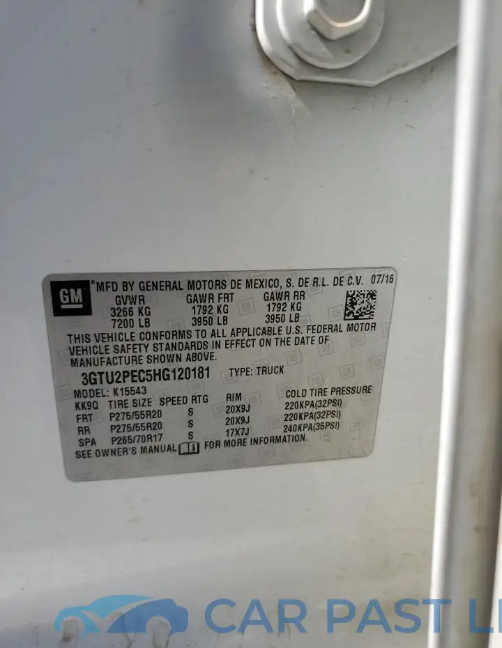 3GTU2PEC5HG120181# 13
