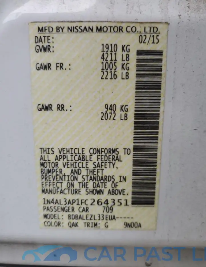 1N4AL3AP1FC264351# 12