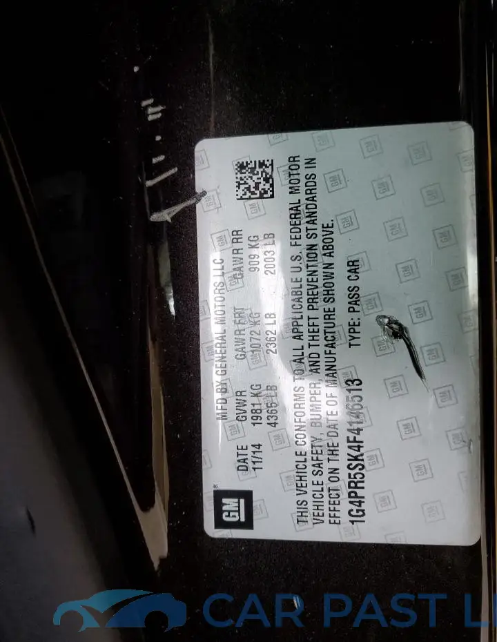 1G4PR5SK4F4146513# 12
