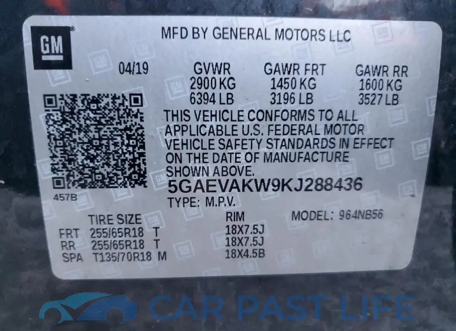 5GAEVAKW9KJ288436# 14