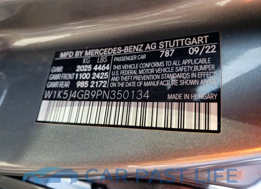 W1K5J4GB9PN350134# 12
