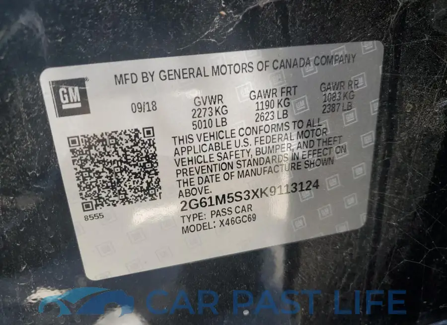 2G61M5S3XK9113124# 12