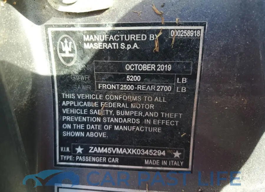 ZAM45VMAXK0345294# 13