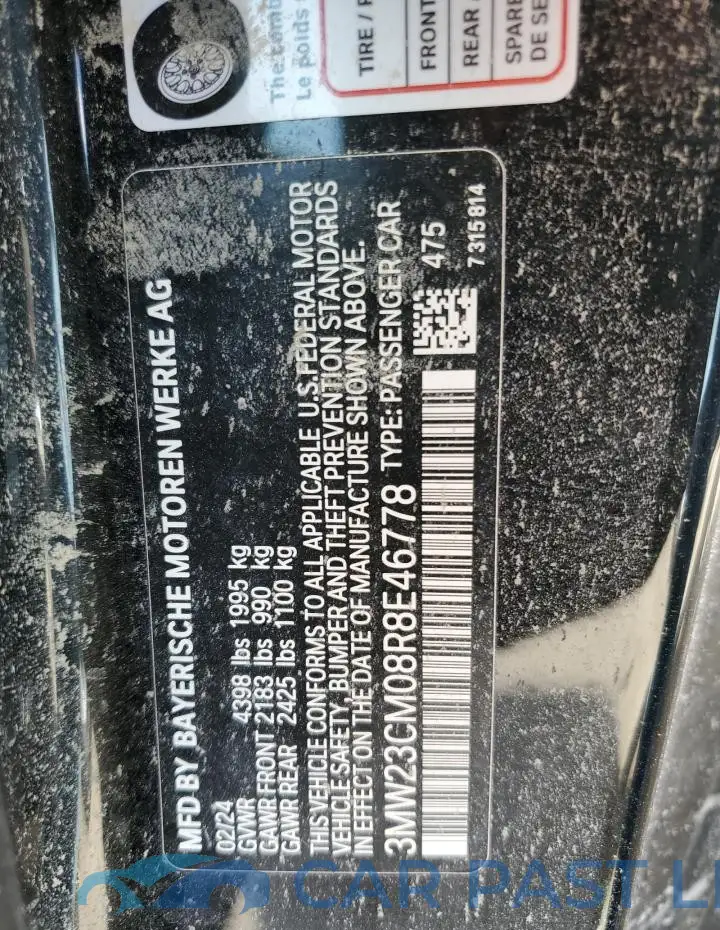 3MW23CM08R8E46778# 13