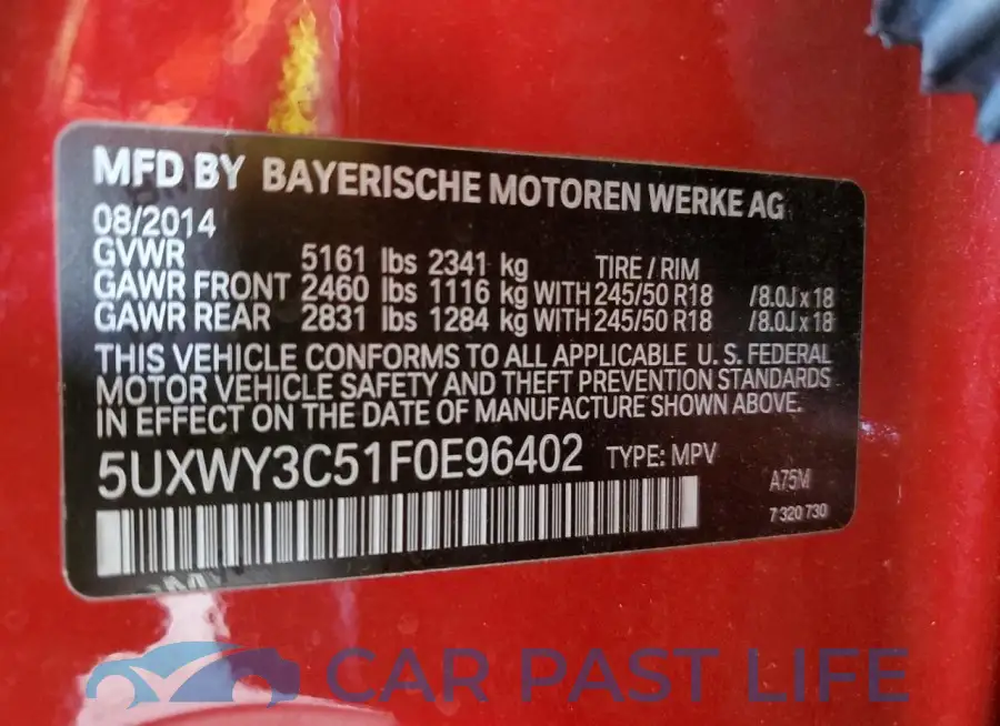 5UXWY3C51F0E96402# 14