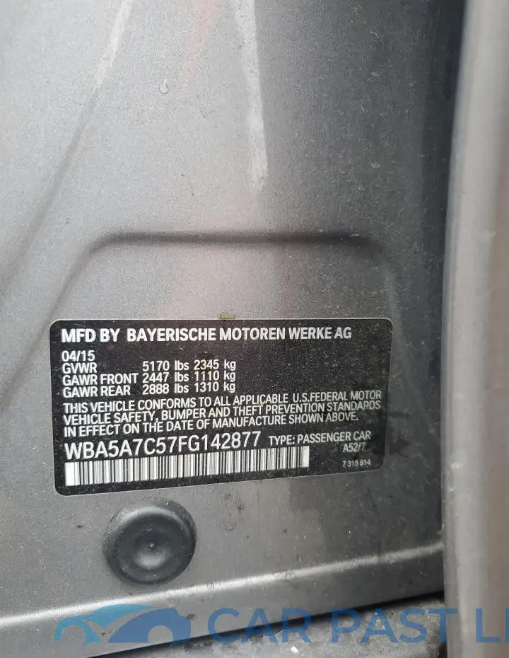 WBA5A7C57FG142877# 12