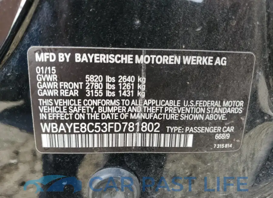 WBAYE8C53FD781802# 12