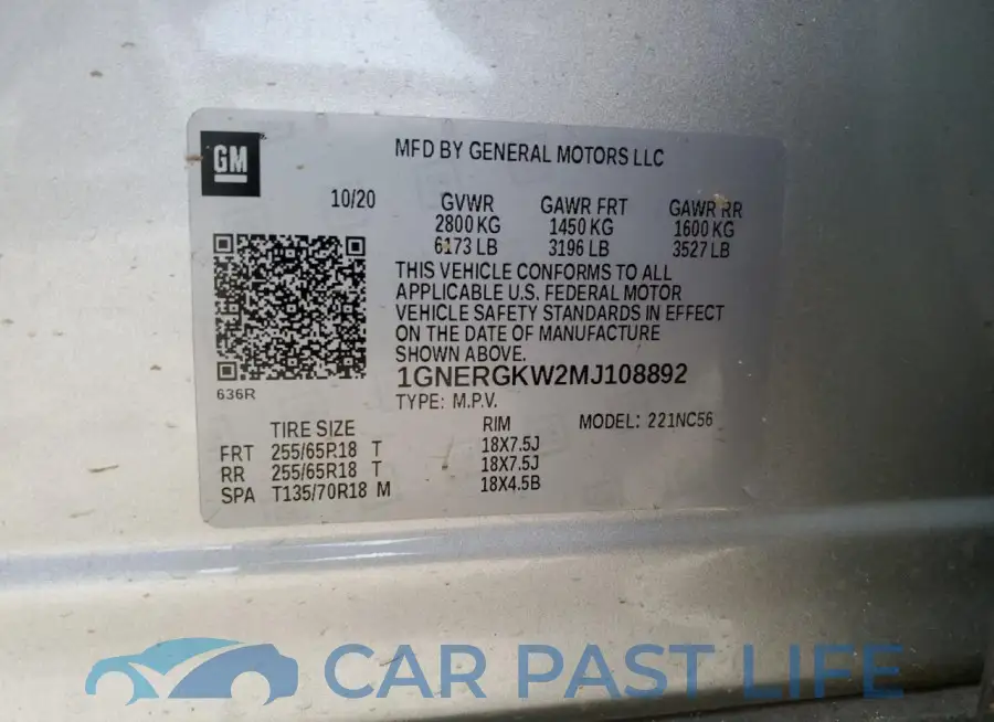 1GNERGKW2MJ108892# 13