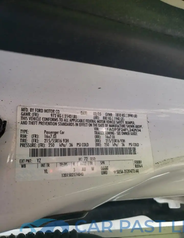 1FADP3F24FL242634# 12