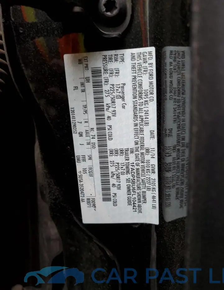 1FADP5BU6FL104421# 12