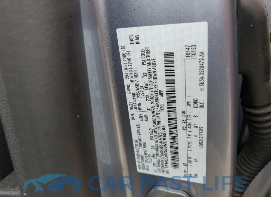 1FMCU9G63NUB69165# 13