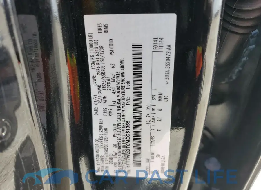 1FT7W2BT6MEC51355# 12
