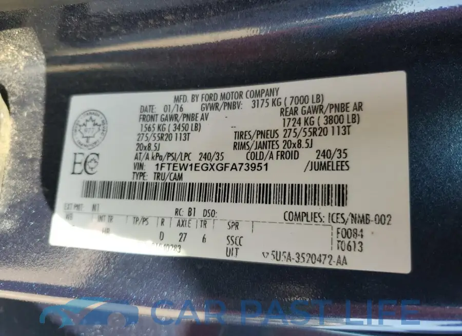 1FTEW1EGXGFA73951# 12