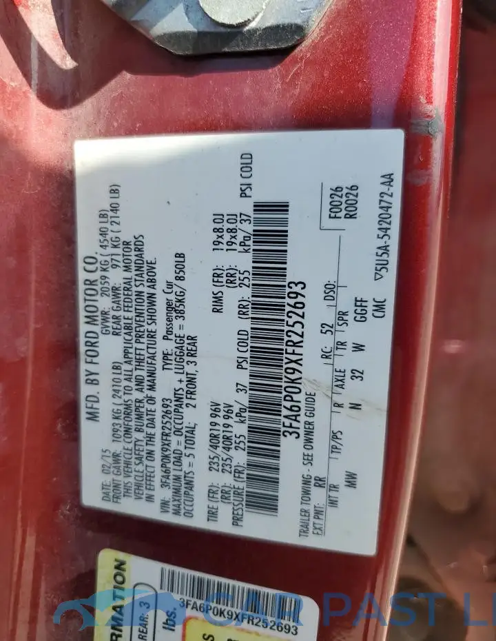 3FA6P0K9XFR252693# 12