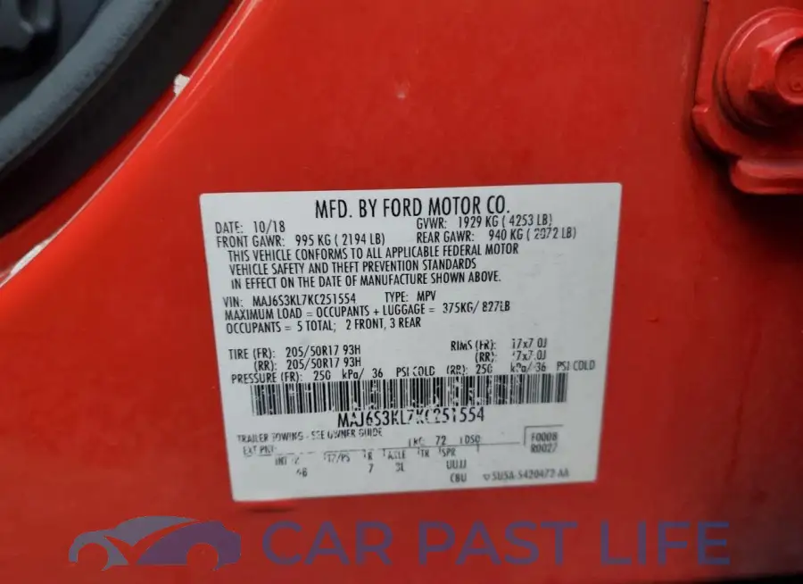 MAJ6S3KL7KC251554# 13