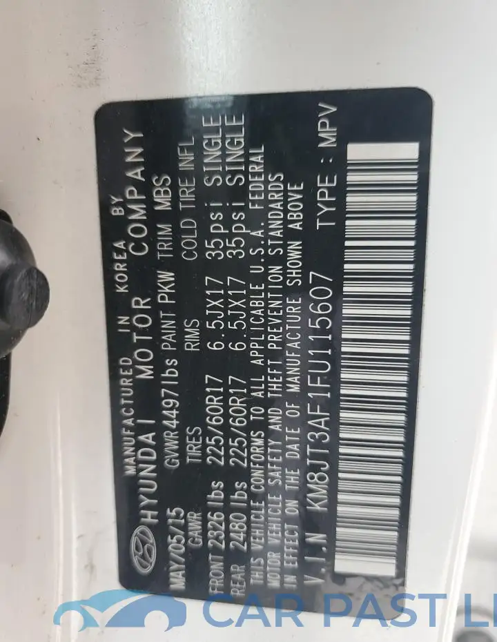 KM8JT3AF1FU115607# 13