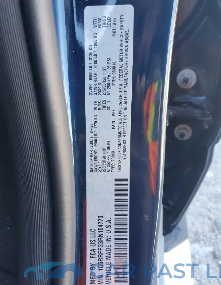 1C6RRFFG3RN104770# 12