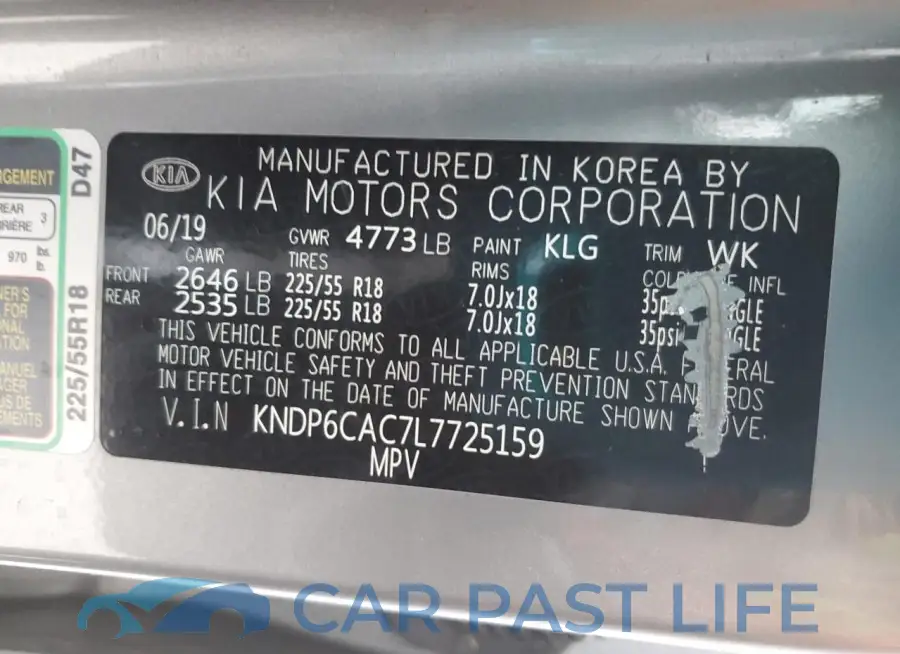 KNDP6CAC7L7725159# 14