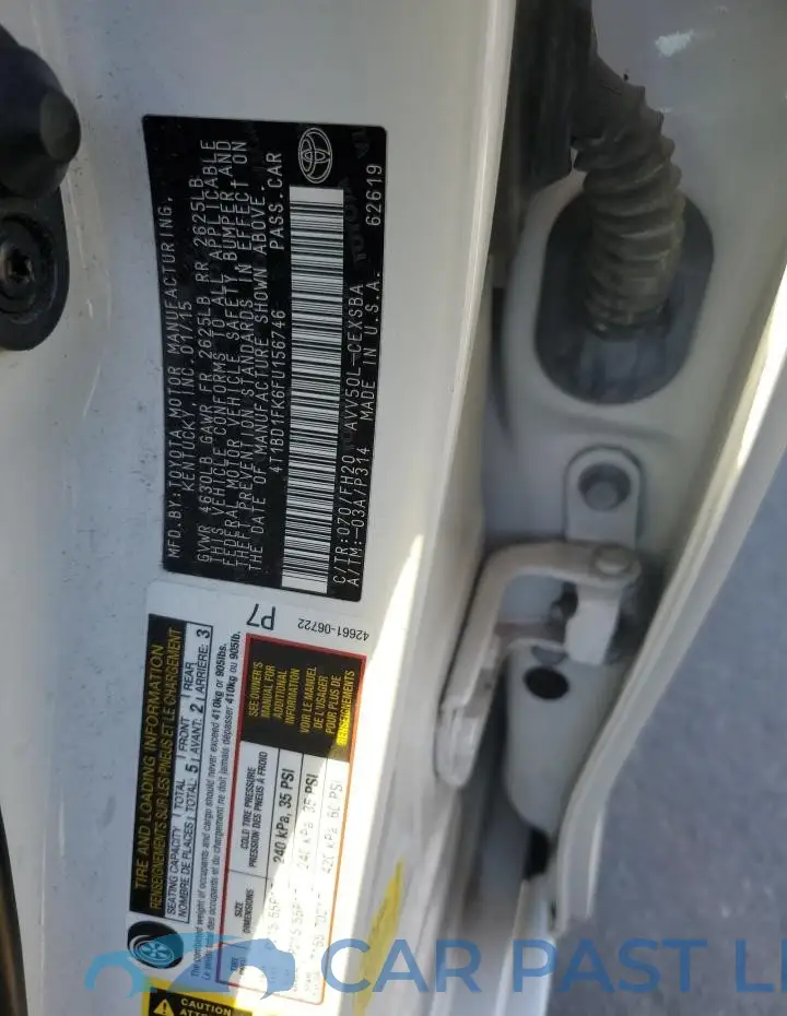 4T1BD1FK6FU156746# 12