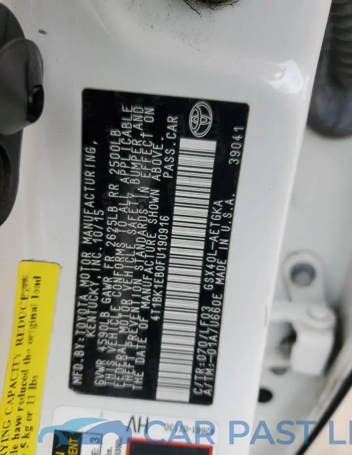 4T1BK1EB0FU190916# 12