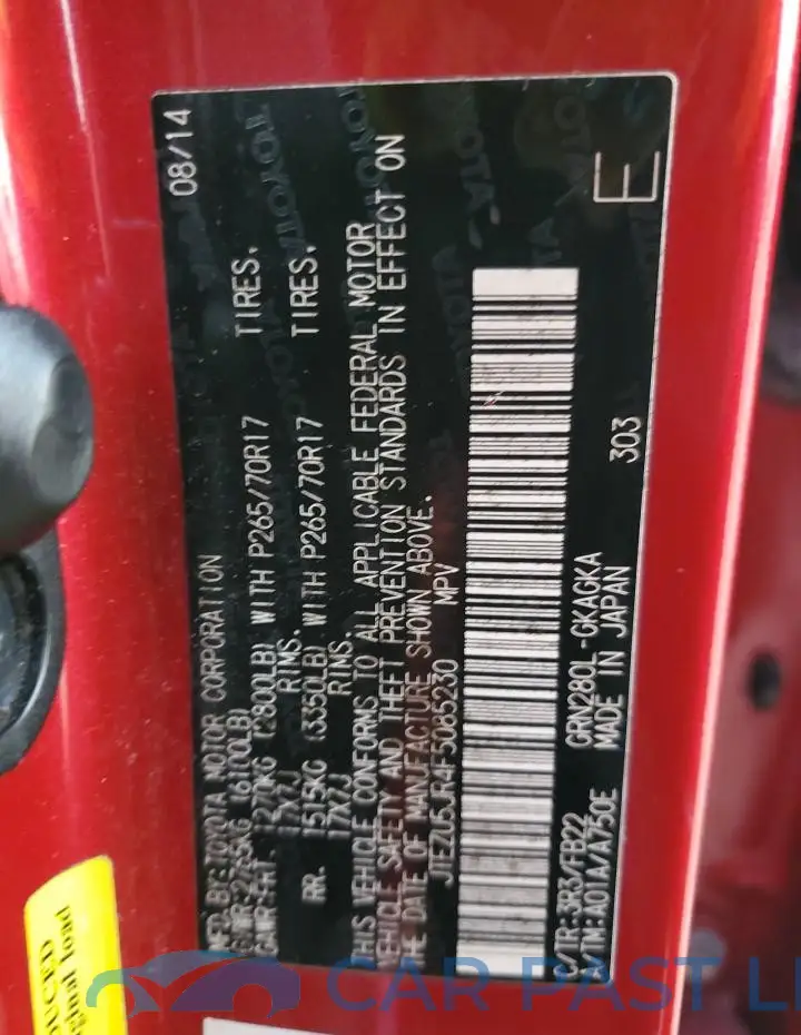 JTEZU5JR4F5085230# 13