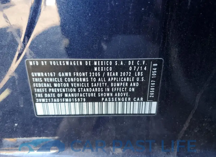 3VW217AU1FM015979# 12