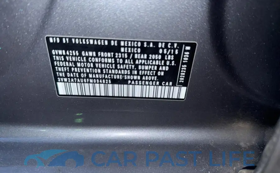3VW2A7AU6FM094825# 10
