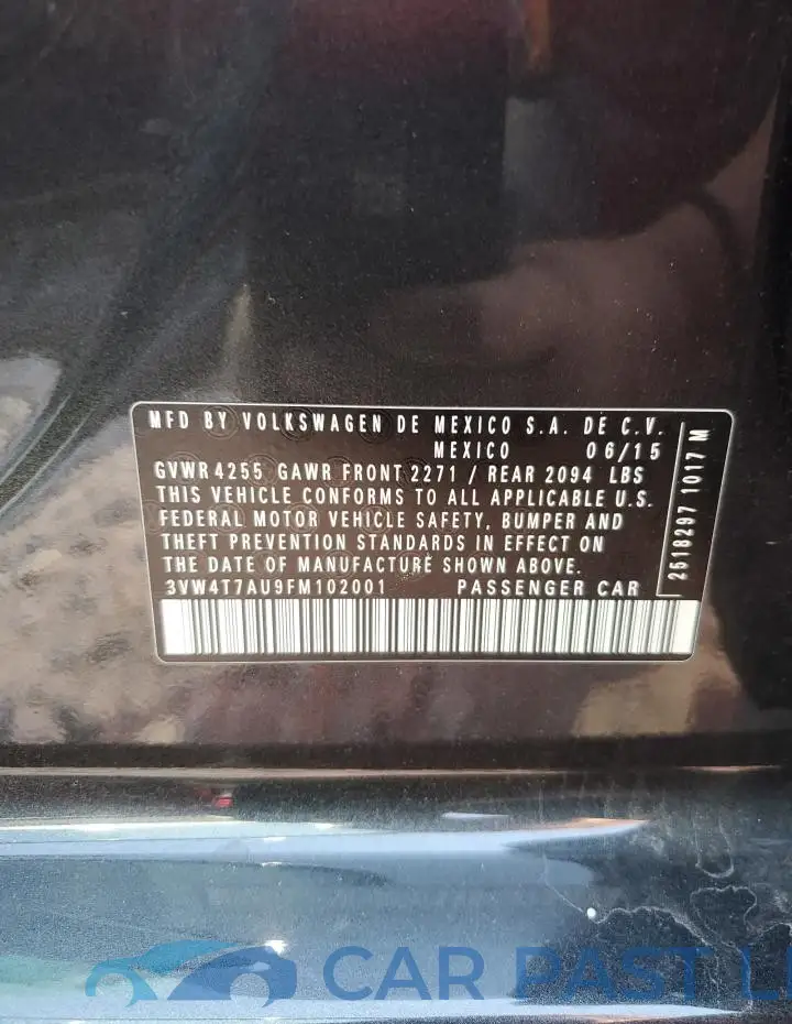 3VW4T7AU9FM102001# 13