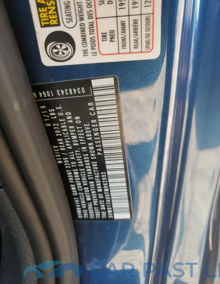 3VW917AUXFM062992# 12