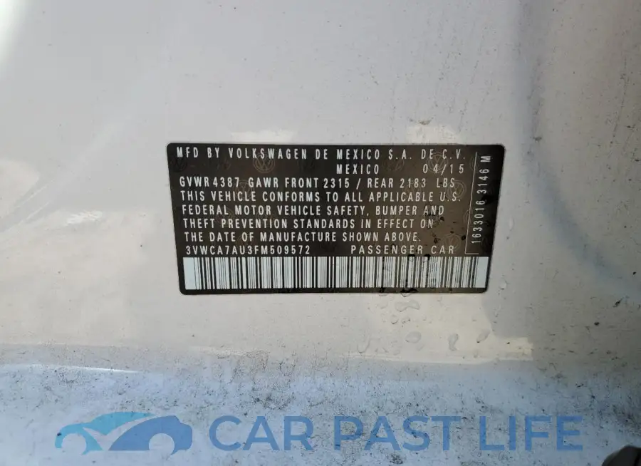 3VWCA7AU3FM509572# 13