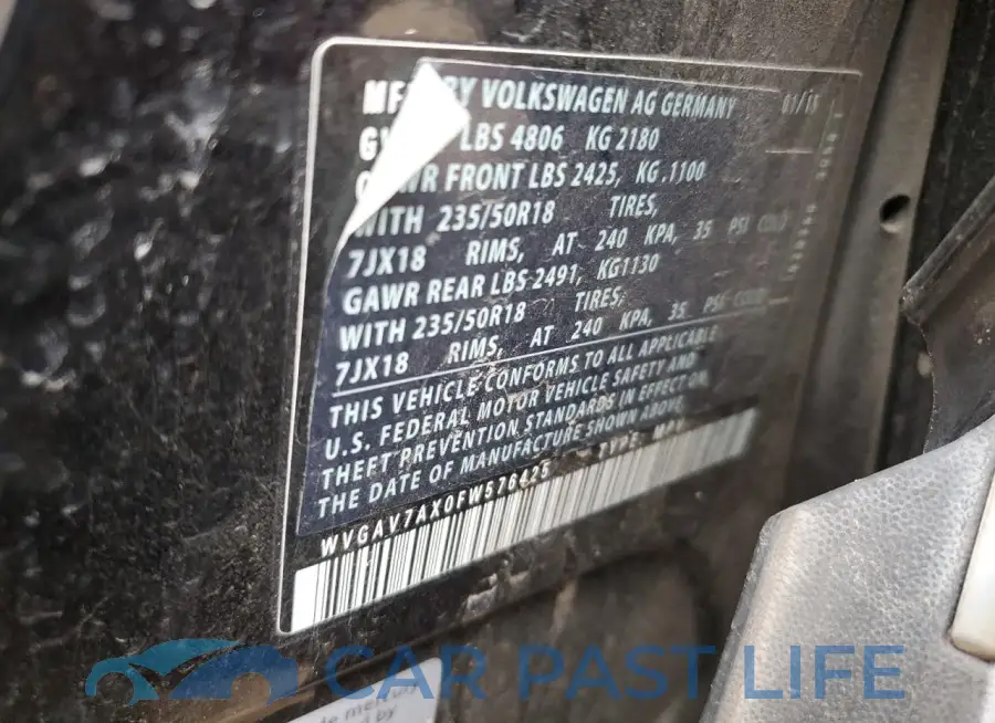 WVGAV7AX0FW576425# 13
