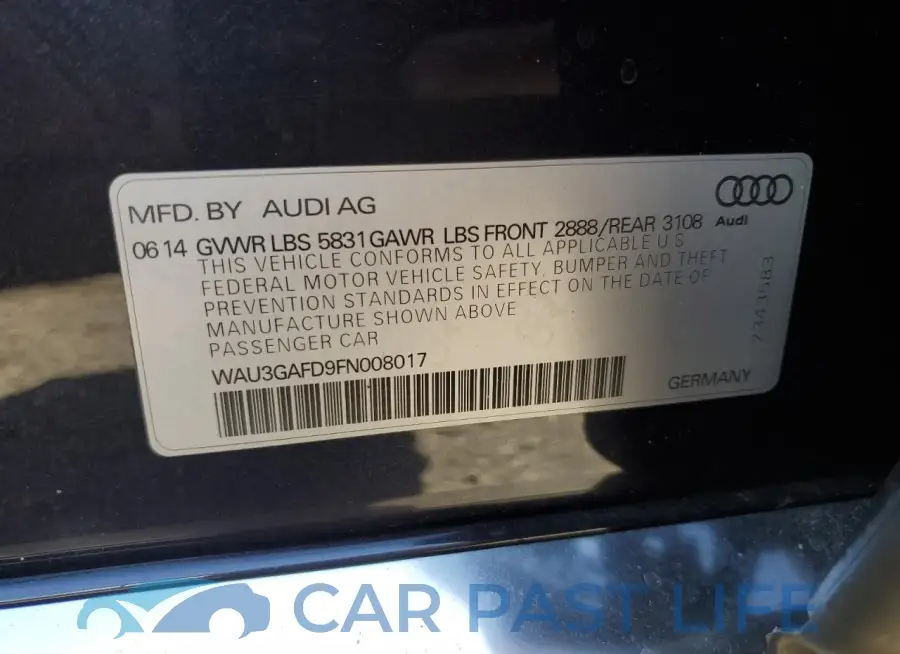 WAU3GAFD9FN008017# 12