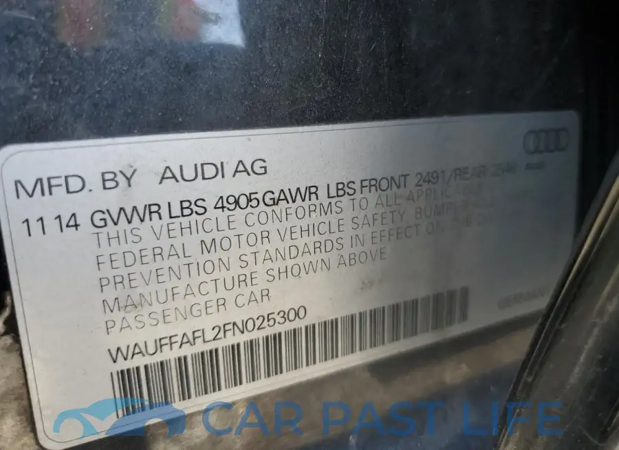 WAUFFAFL2FN025300# 12