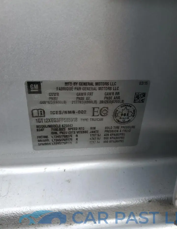 1GT12XEG3FF585918# 12