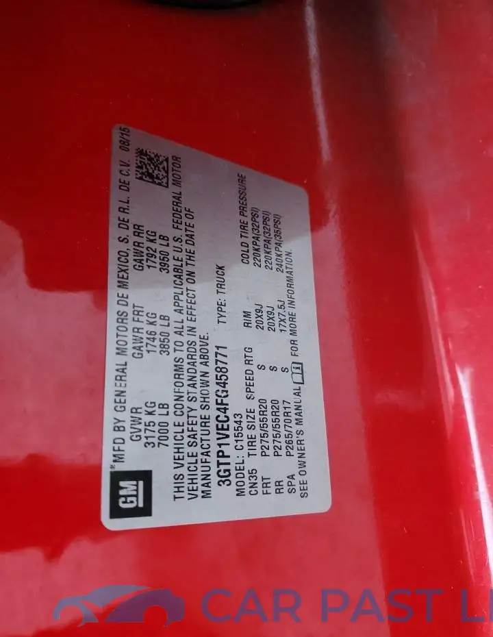 3GTP1VEC4FG458771# 12