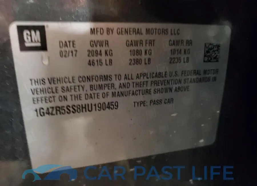 1G4ZR5SS8HU190459# 12