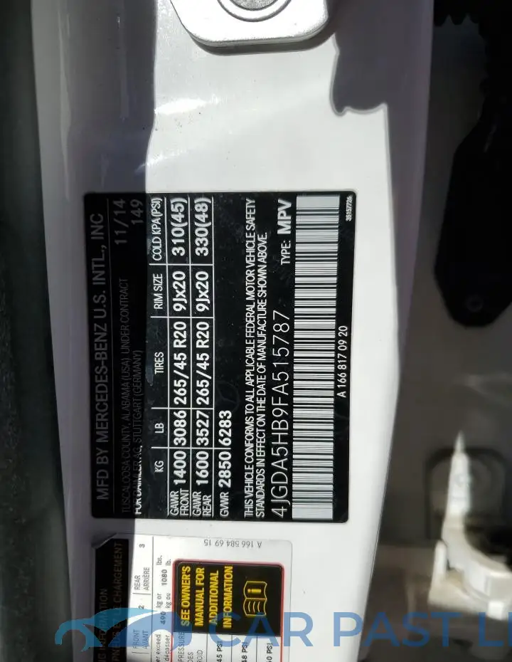 4JGDA5HB9FA515787# 12