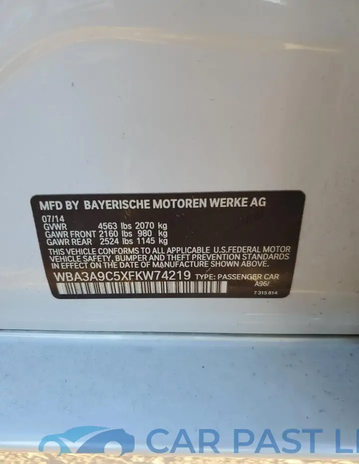 WBA3A9C5XFKW74219# 12