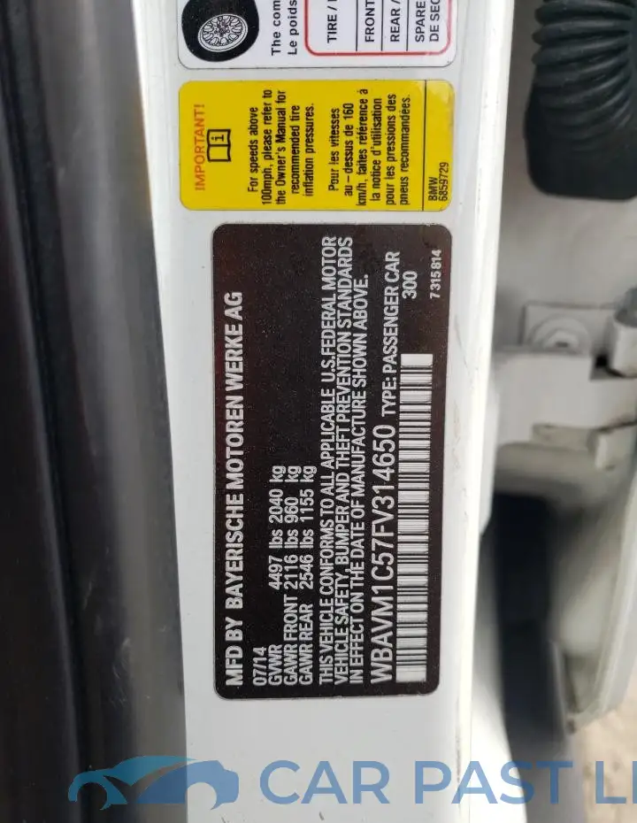 WBAVM1C57FV314650# 13