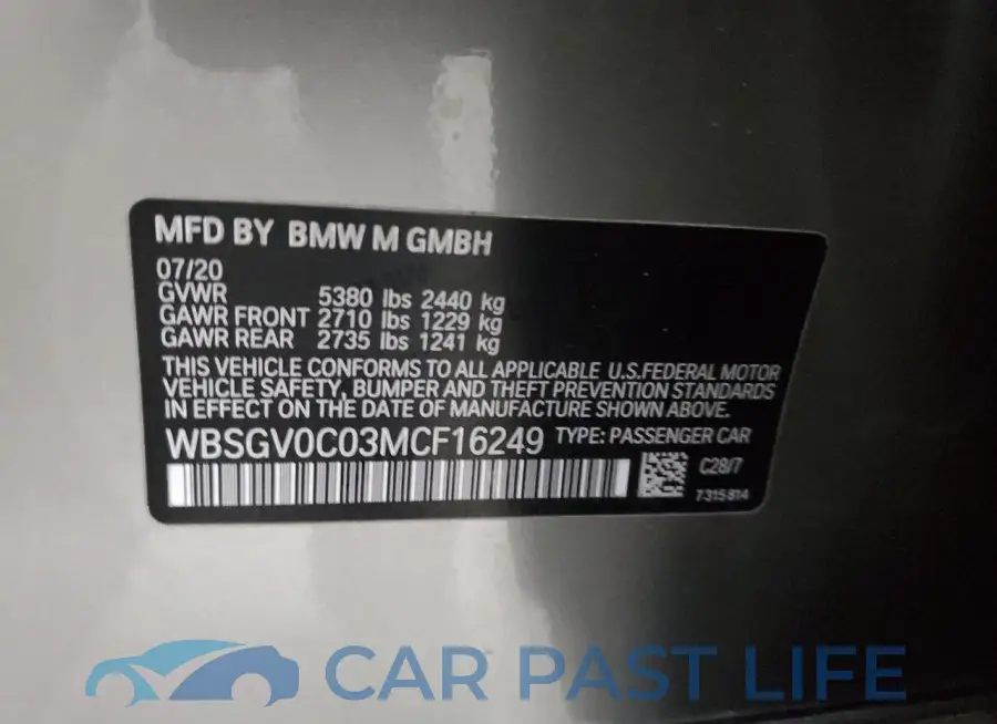 WBSGV0C03MCF16249# 12