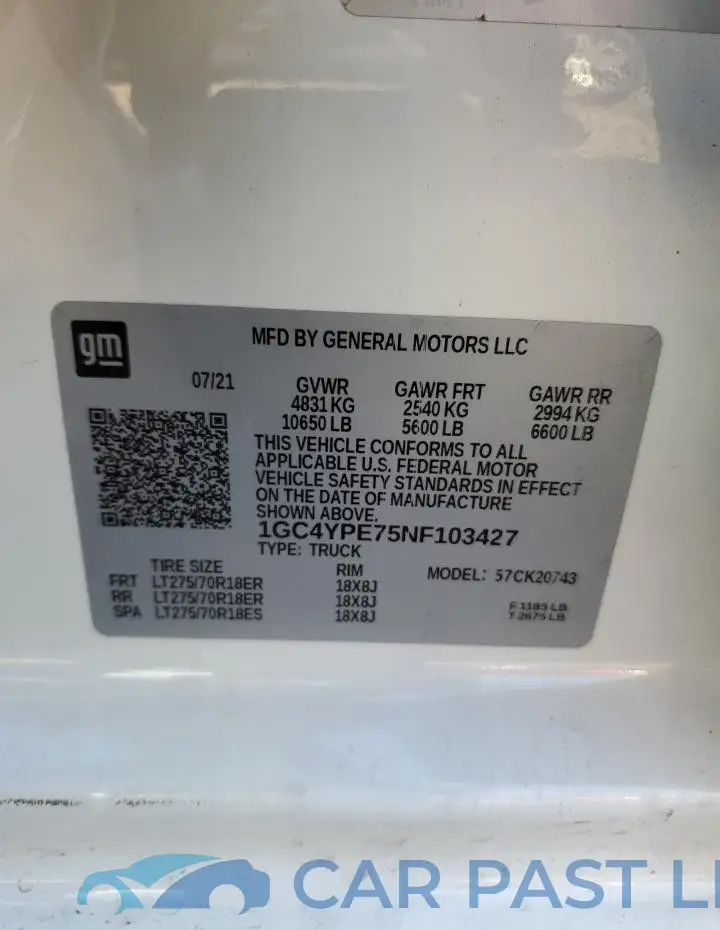 1GC4YPE75NF103427# 12