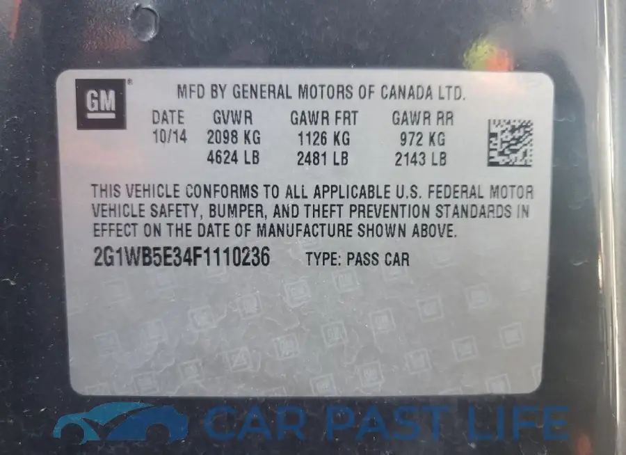 2G1WB5E34F1110236# 12